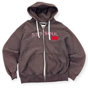 Triple Five Soul Sweater Men's Medium Brown Hoodie Y2K Streetwear Skate